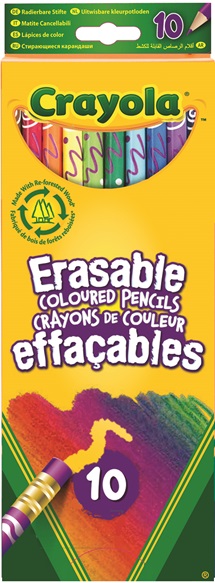10 Crayons de couleur effaçables