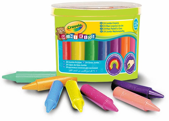 Dot Crayon, à la cire qui ne tachent pas, multicolore.