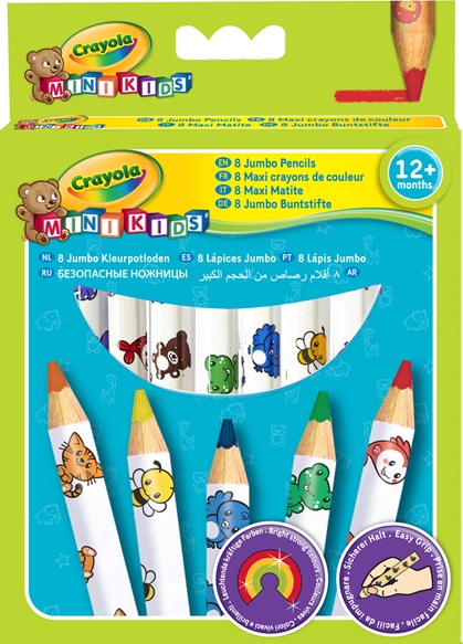 8 "Maxi" crayons de couleur